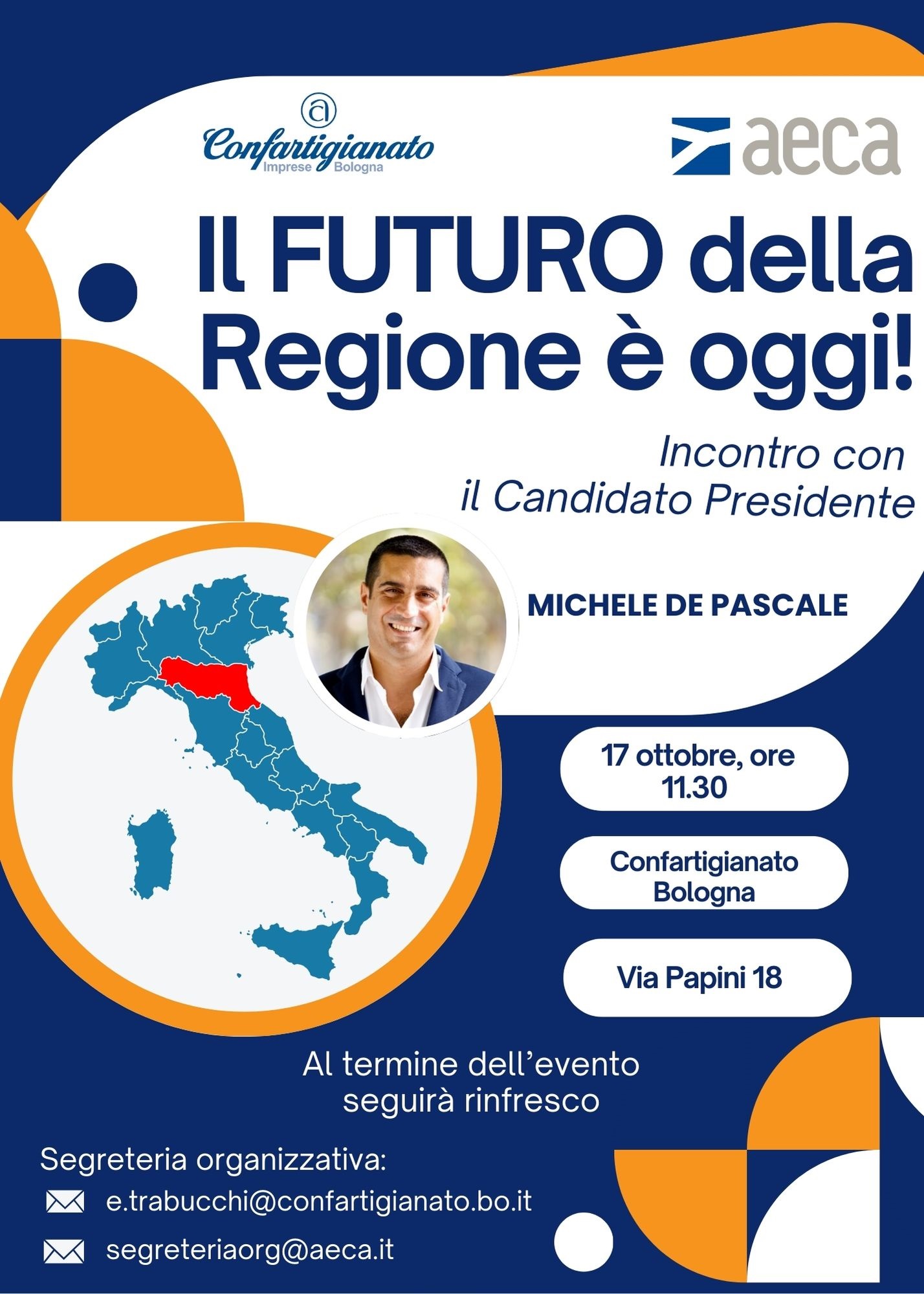 CONFARTIGIANATO INCONTRA – 17 Ottobre ore 11.30, Michele De Pascale